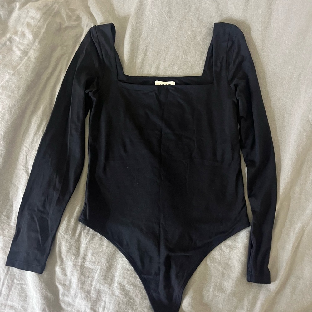 Aritzia-Babaton Midnight Black Long Sleeve Bodysuit